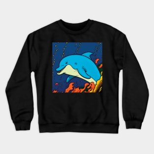 Smiling Underwater Dolphin Crewneck Sweatshirt